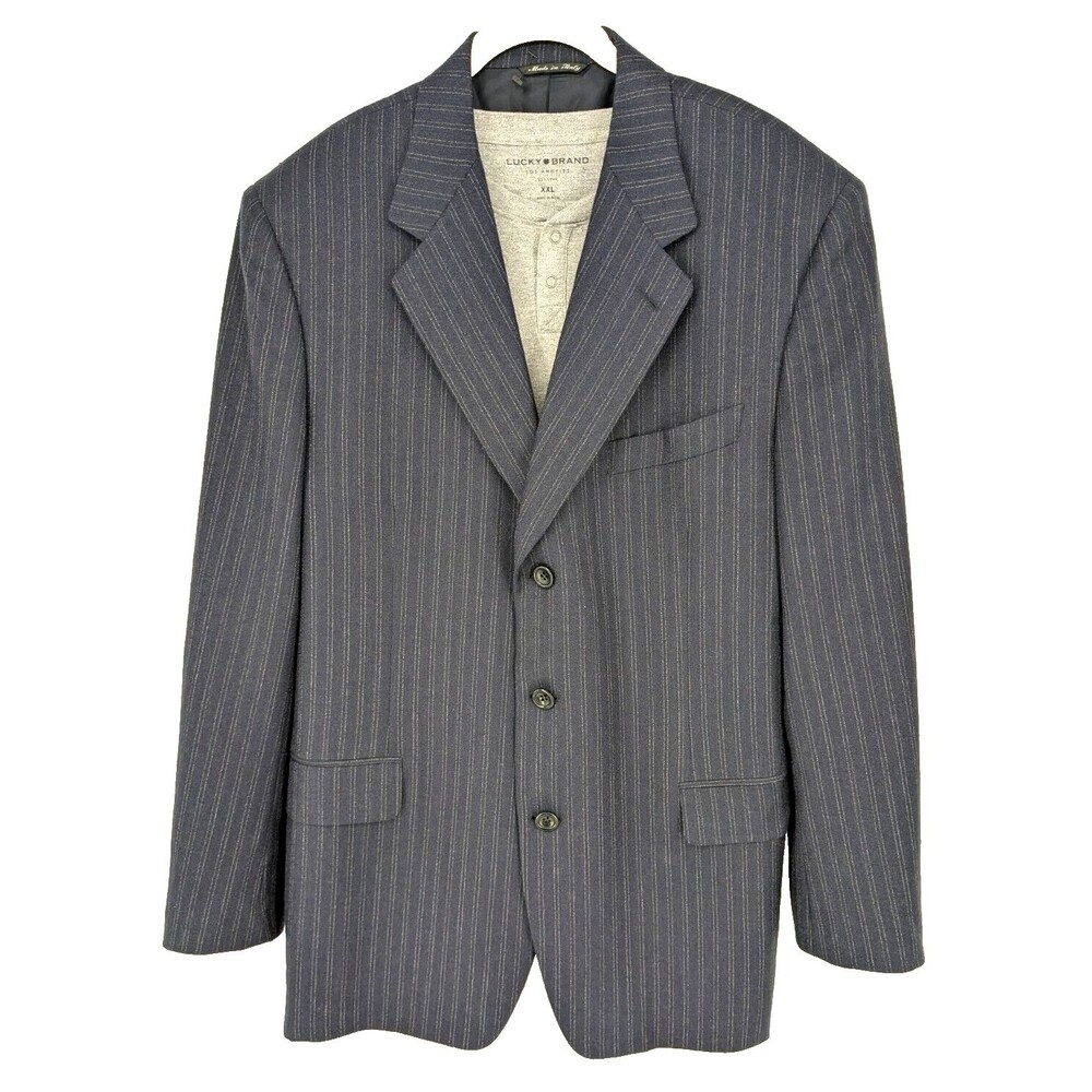 VTG Canali Blazer EU 50R US 40? Pure Wool Italy Blue Subtle Stripe Nice